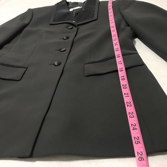 Kasper ASL Petite Gray Single Breasted Lined Blazer Jacket Business Wear Sz 8P - Picture 10 of 13